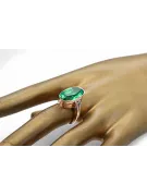 Anneau Style vintage Émeraude Or rose 14 carats vintage d'origine vrc113r